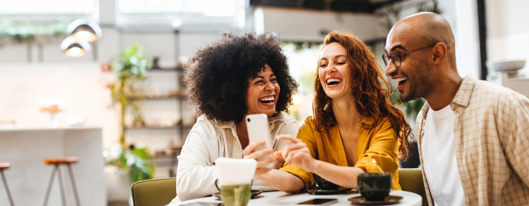 Group of friends having coffee